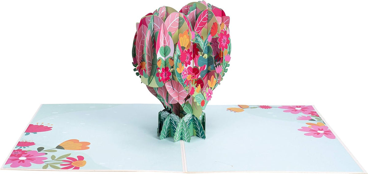 3D Pop up Card, Flower Heart, Handmade Popup Greeting Cards, for Thinking of You, Thanks You, Just Because, Birthday, Mother'S Day, Valentine'S Day, All Occasion, 5" X 7"