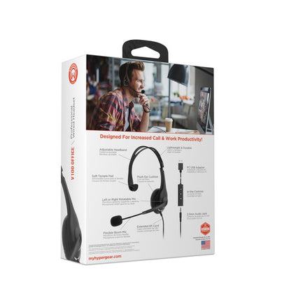 Casque filaire professionnel HyperGear V100 Office
