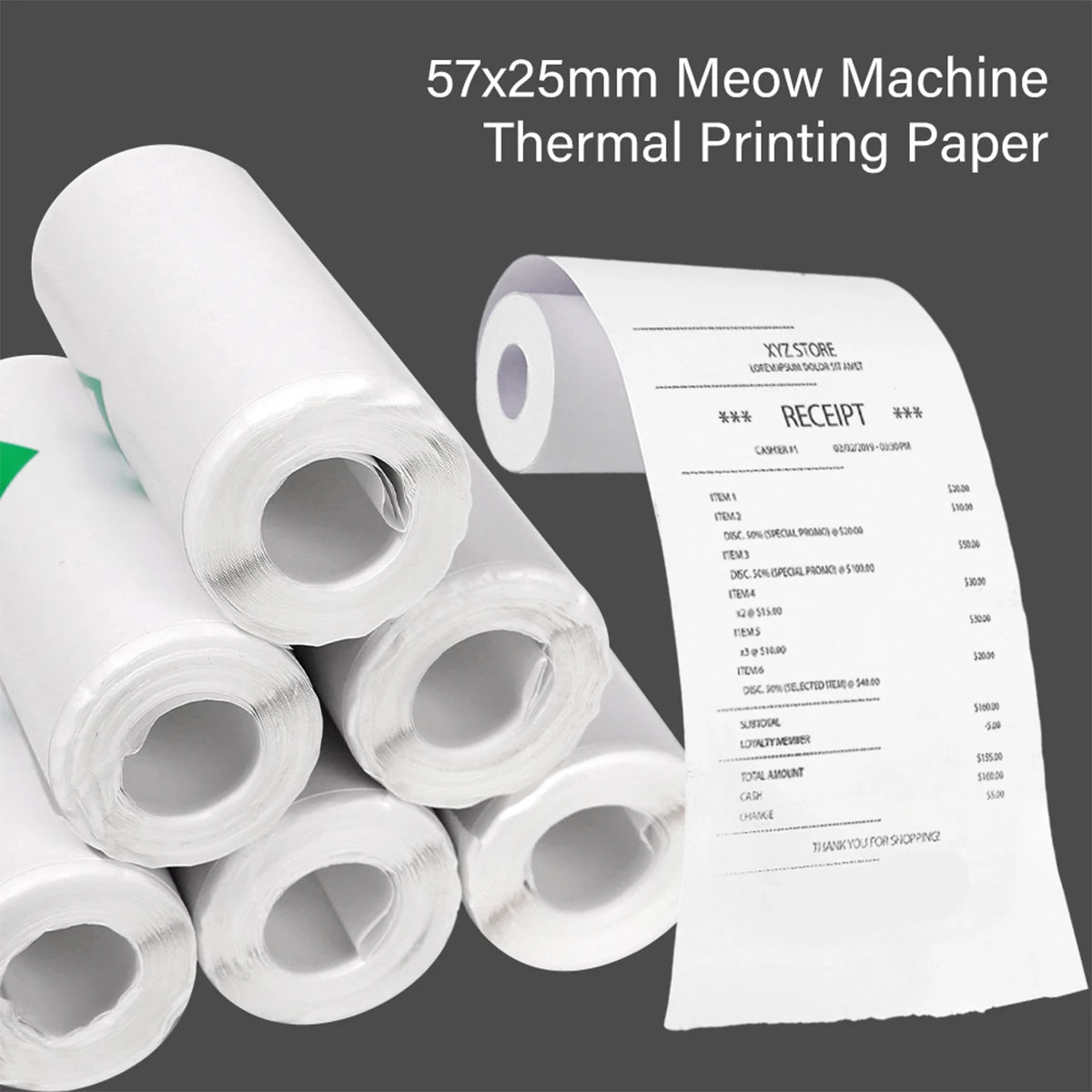 16Rolls Thermal Printer Papers 57X25Mm Self-Adhesive Thermal Papers HD Color Label Printers for Inkless Mini Portable Printer