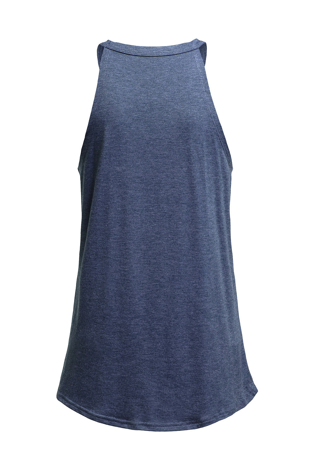 Grey Solid Color Crew Neck Tank Top