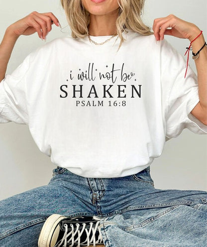 T-shirt graphique « Je ne serai pas ébranlé » Psaume 16 :8