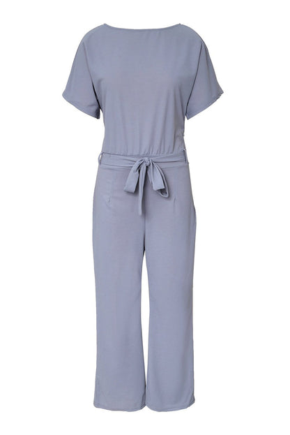 Glam Belted Wide Leg Jumpsuit