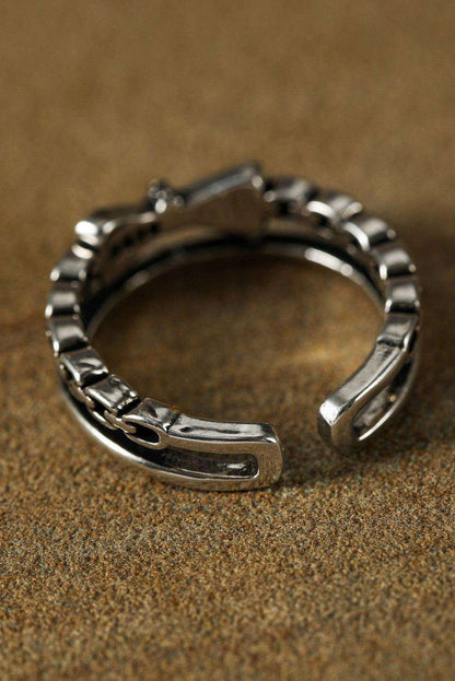 Silvery Bowknot Vintage Alloy Double Tier Ring
