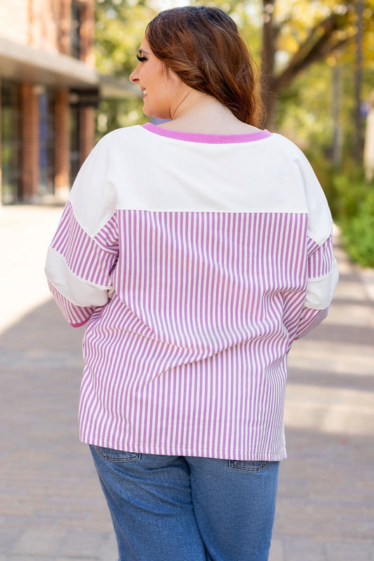 Pink Stripe Patchwork Back 