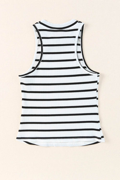 Apricot Striped Print Ribbed