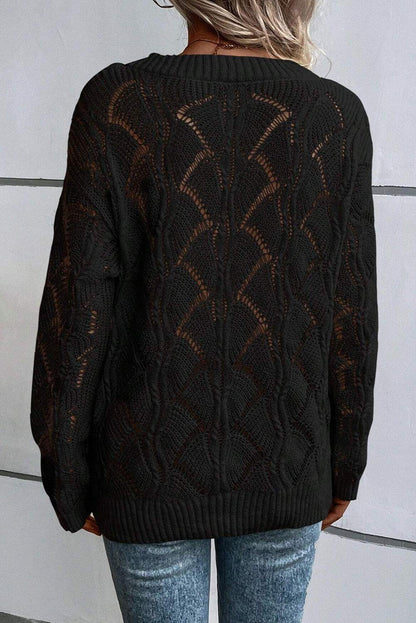 Neck Drop Shoulder Sweater