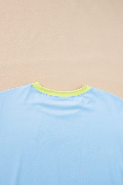 Hem view of the Sky Blue Color Block