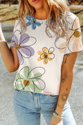 Beige Summer Flower Print
