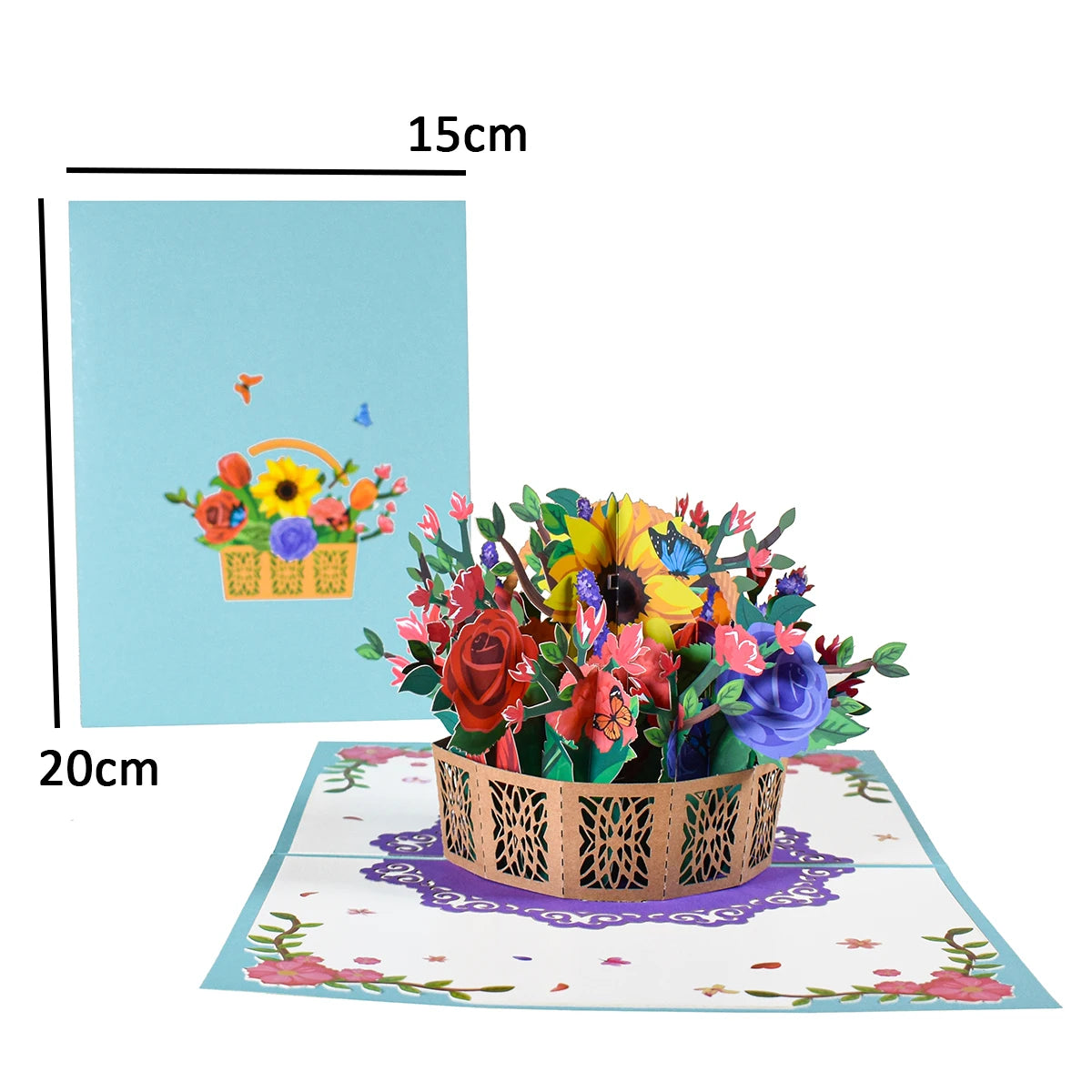 3D Pop up Mothers Day Cards Gifts Floral Bouquet Greeting Cards Flowers for Mom Wife Birthday Sympathy Get Well