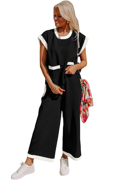 Black Color Block Pocket Set