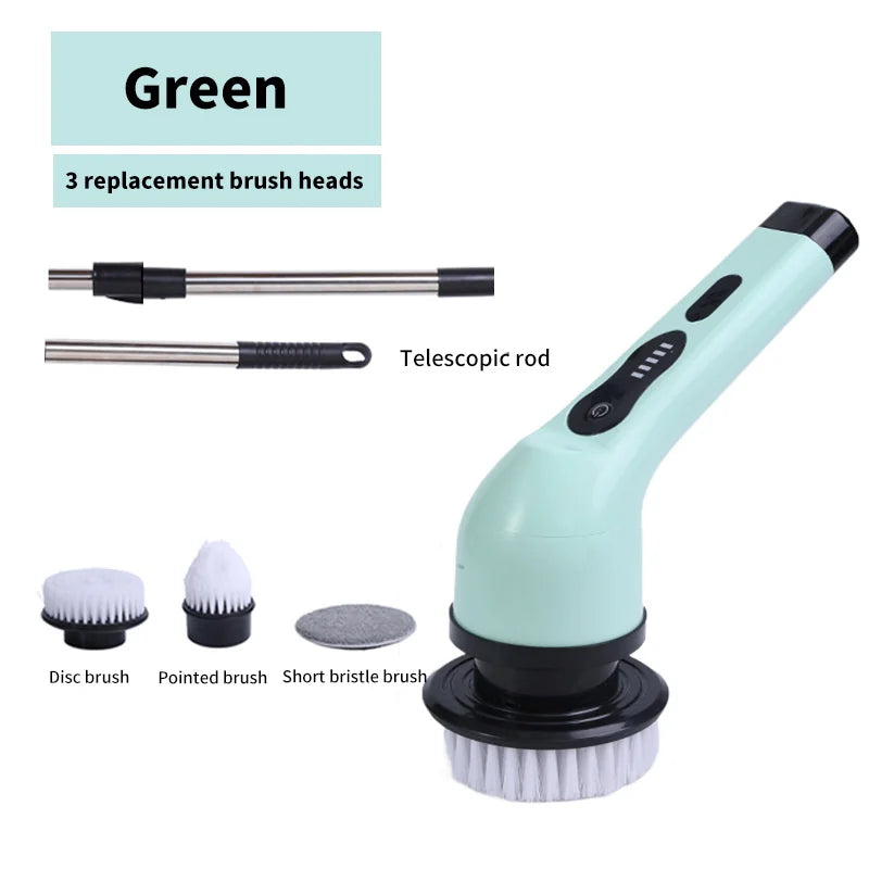 9-In-1 Electric Cleaning Brush Electric Spin Cleaning Scrubber Electric Cleaning Tools Parlour Kitchen Bathroom Cleaning Gadgets