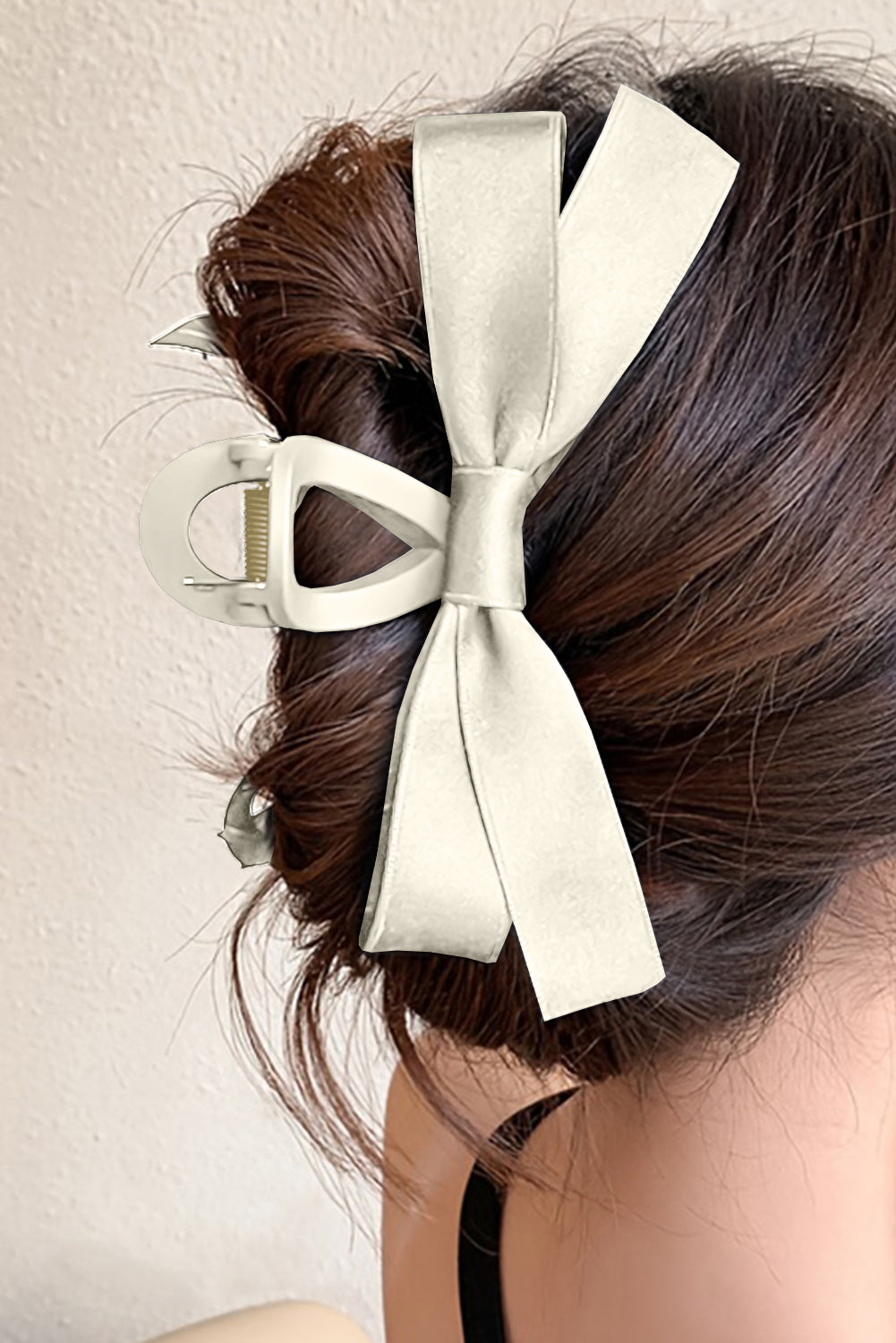 Coffee Bow Decor Large Hair Claw Clip