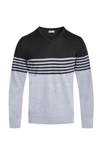 Pull en tricot à col en V pour homme Weiv