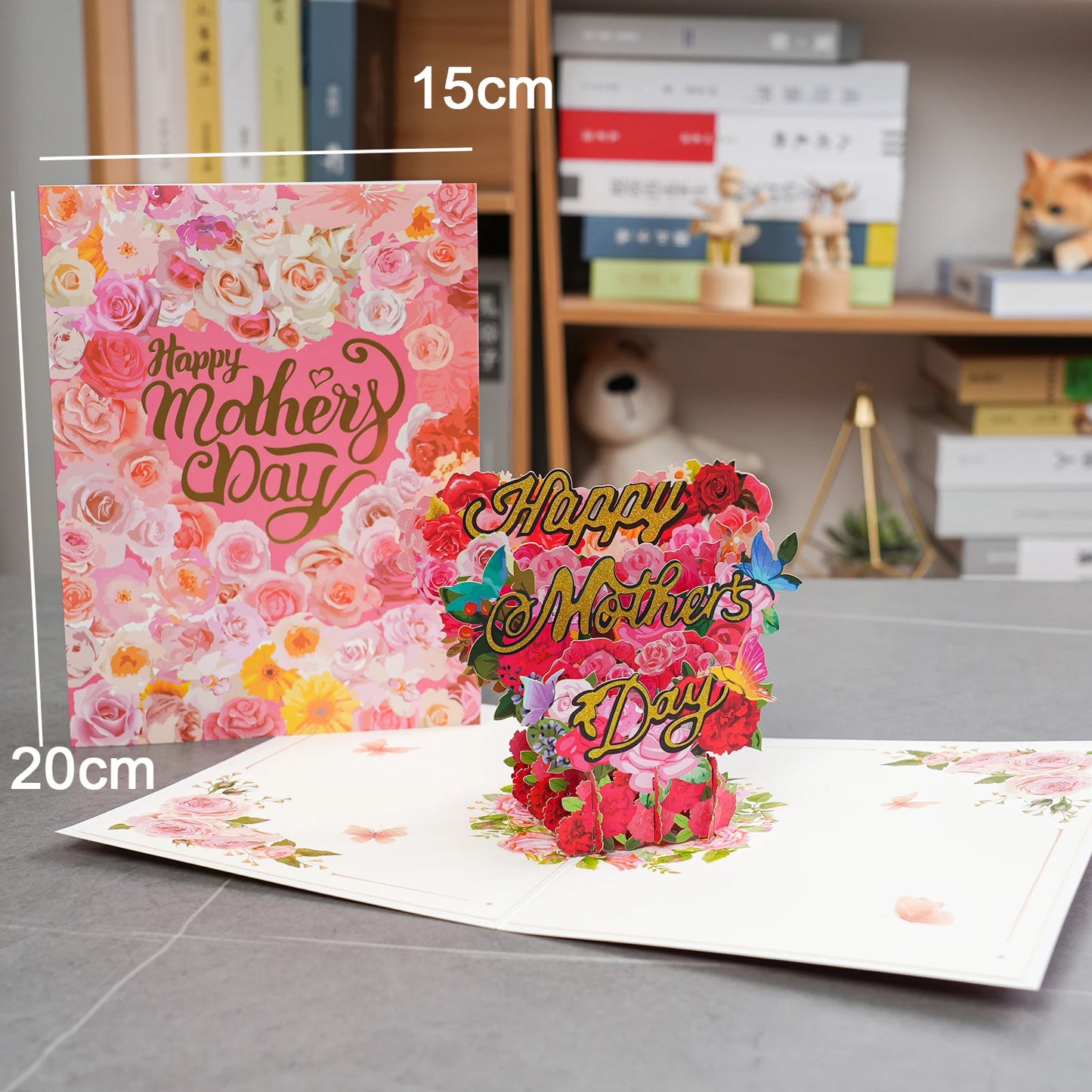 3D Pop up Mothers Day Cards Gifts Floral Bouquet Greeting Cards Flowers for Mom Wife Birthday Sympathy Get Well