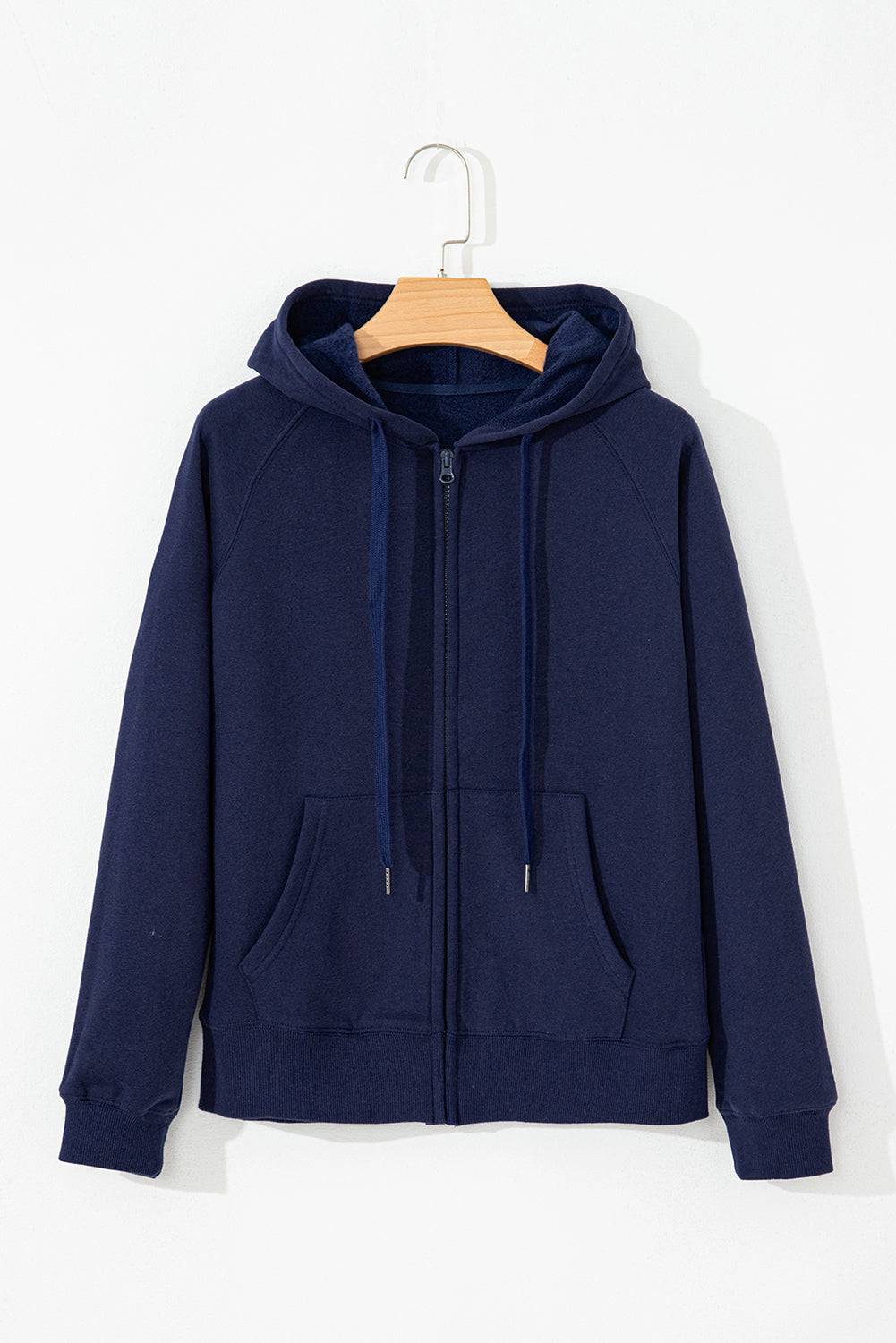 Light Grey Solid Color Fleece Lined Zip