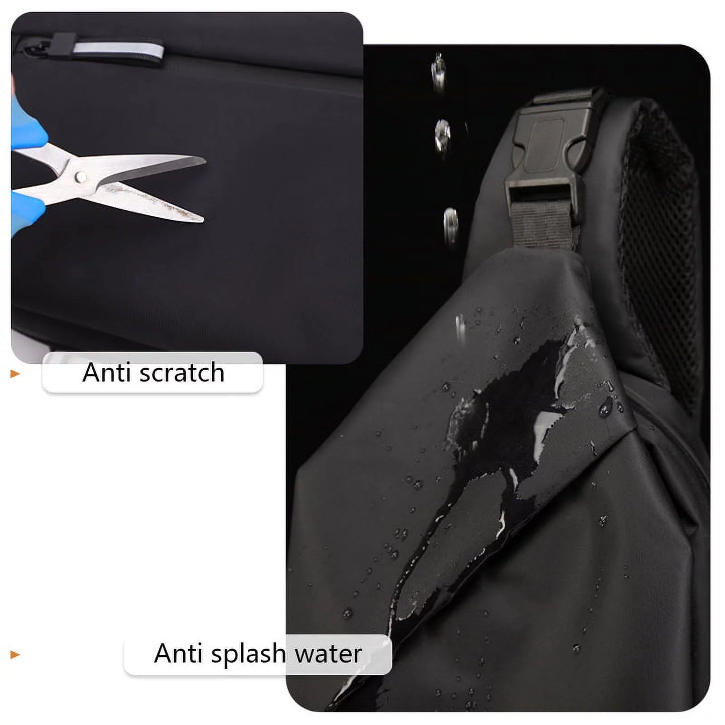 Crossbody Bag for Men Black Sling Bag anti Theft Waterproof Shoulder Backpack for Outdoor Hiking