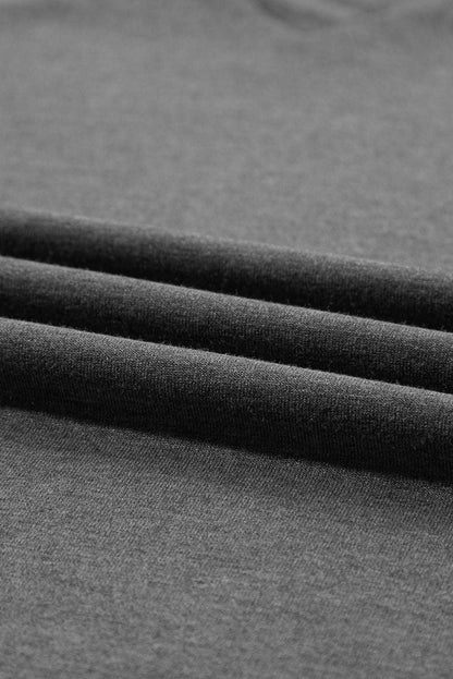 Carbon grey fabric close-up of breathable material for petal sleeve V neck T shirt