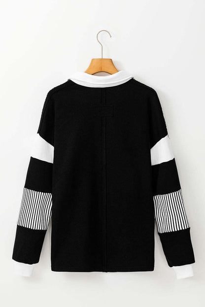 Black Striped Colorblock Close up Back 