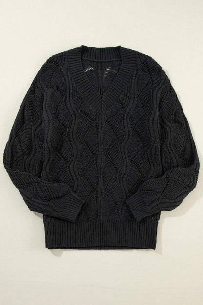 Neck Drop Shoulder Sweater