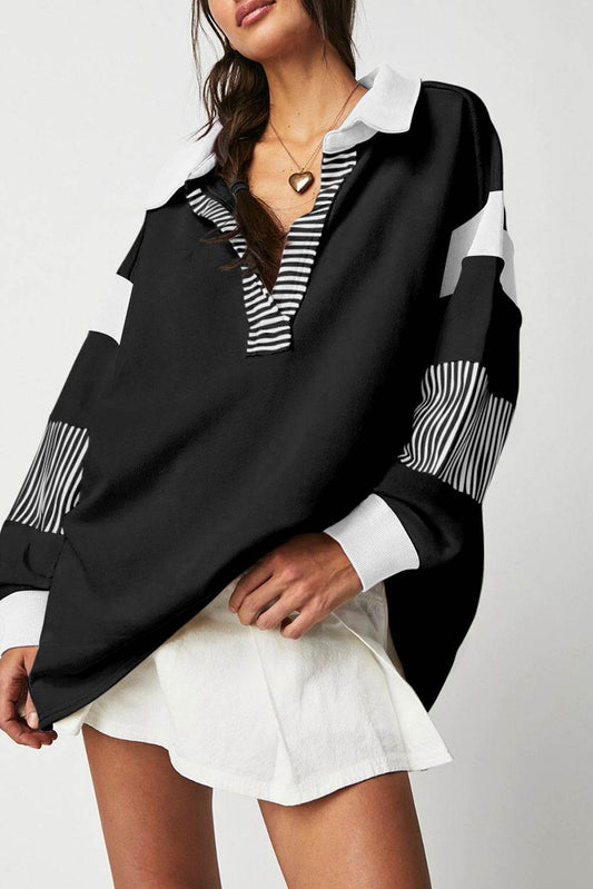 Black Striped Colorblock