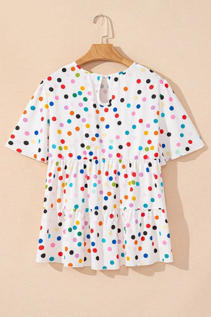 Polka Dot Babydoll Blouse