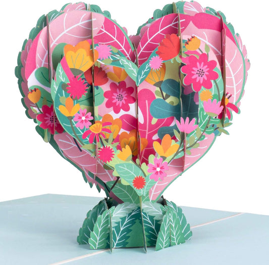 3D Pop up Card, Flower Heart, Handmade Popup Greeting Cards, for Thinking of You, Thanks You, Just Because, Birthday, Mother'S Day, Valentine'S Day, All Occasion, 5" X 7"