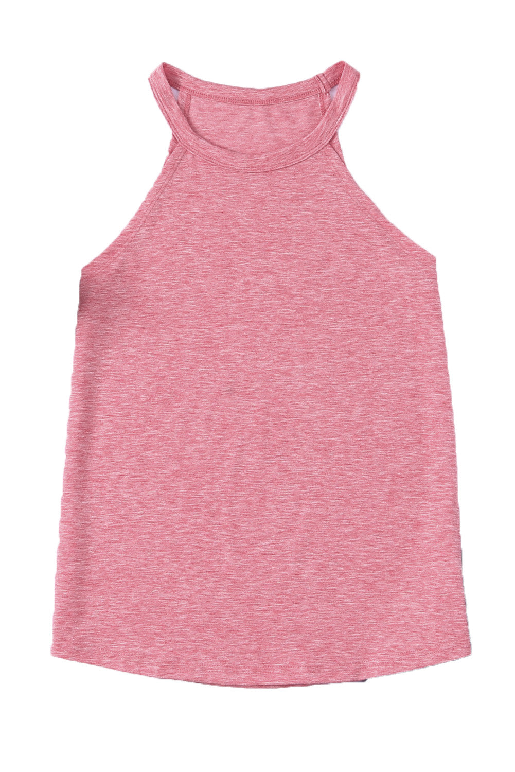 Grey Solid Color Crew Neck Tank Top