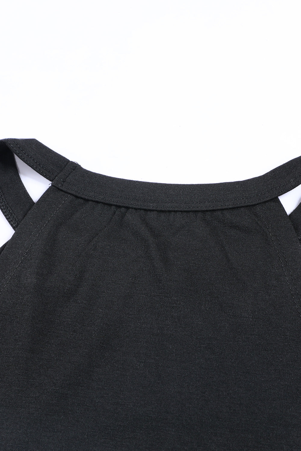 Grey Solid Color Crew Neck Tank Top