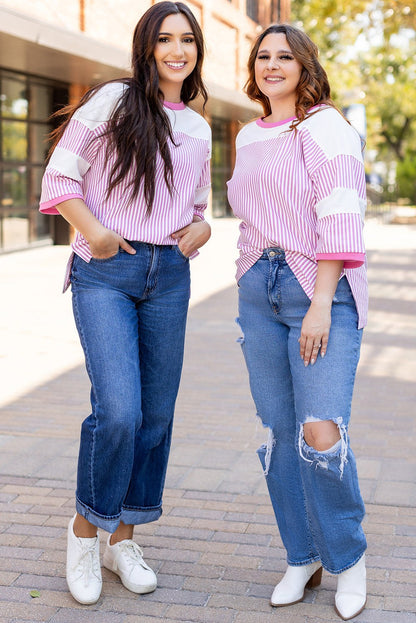 Pink Stripe Patchwork Double Take 