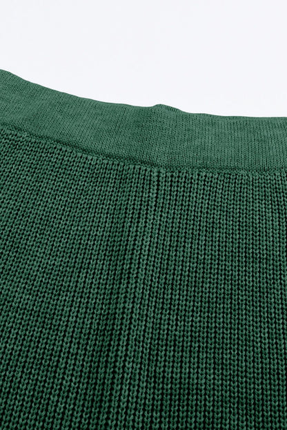 green knitwear set view of the back colar