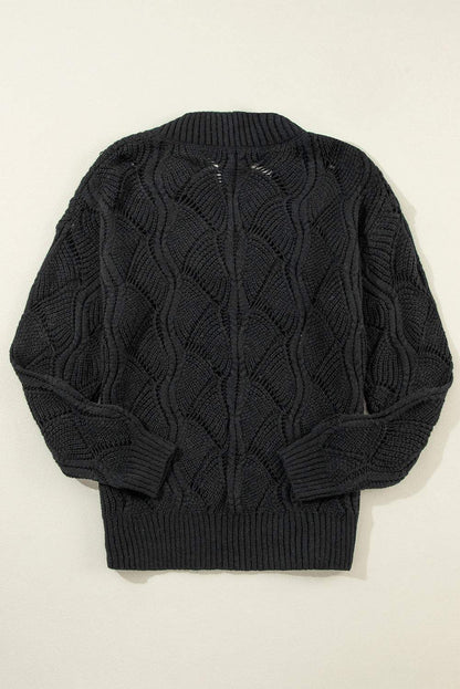 Neck Drop Shoulder Sweater