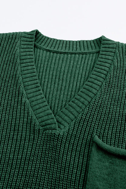 close colar view of green knitwear set