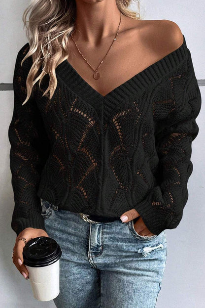 Neck Drop Shoulder Sweater