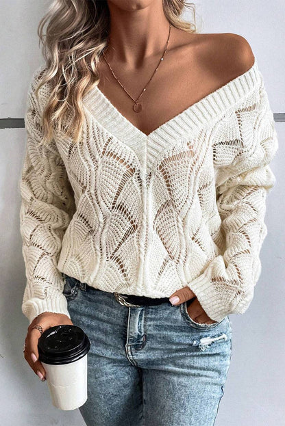 Neck Drop Shoulder Sweater