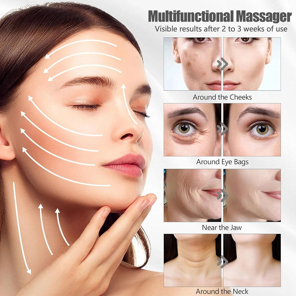 4D EMS Face Massager Roller Microcurrent Vibration Facial