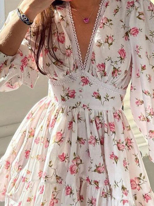Lace Detail V-Neck close up 