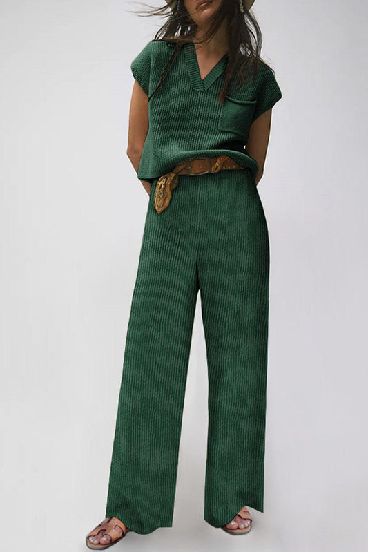 green knitwear set frontal View