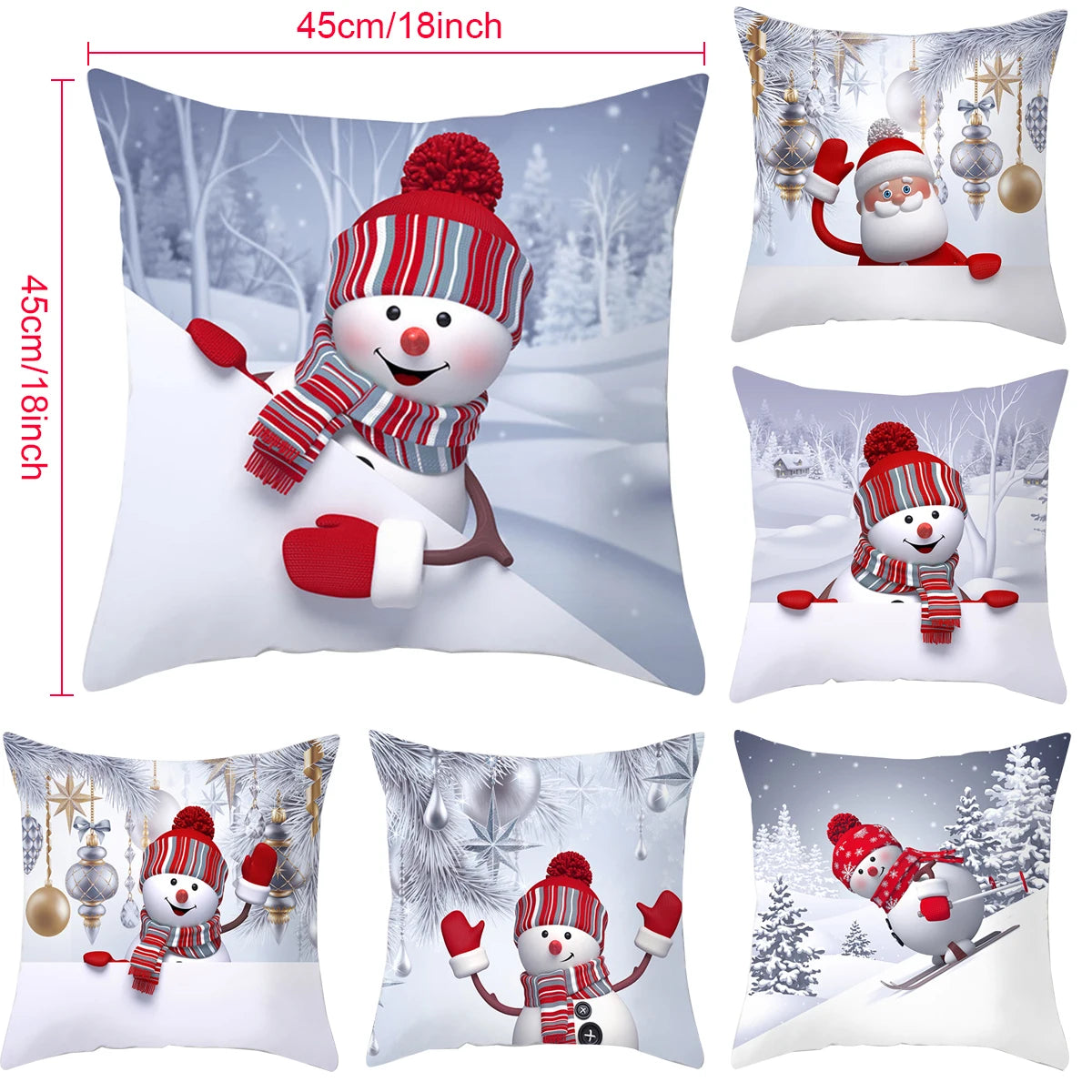 Snowman Christmas Cushion Cover