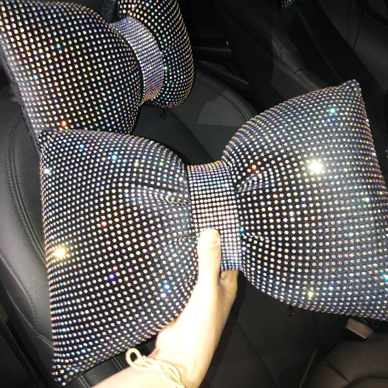 Diamond Crystal Bowknot  Neck Pillow with Soft  Rhinestone