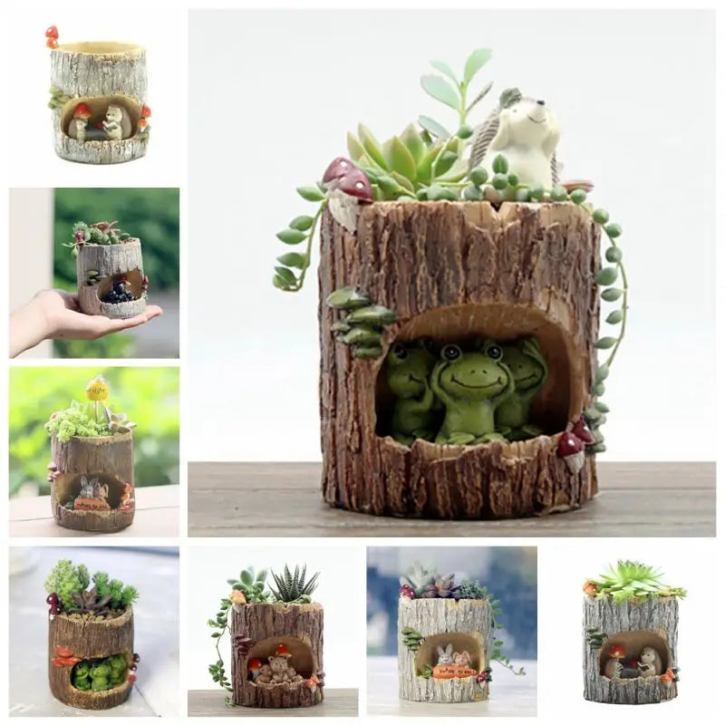 Cute Animal Resin Flower Pot Retro