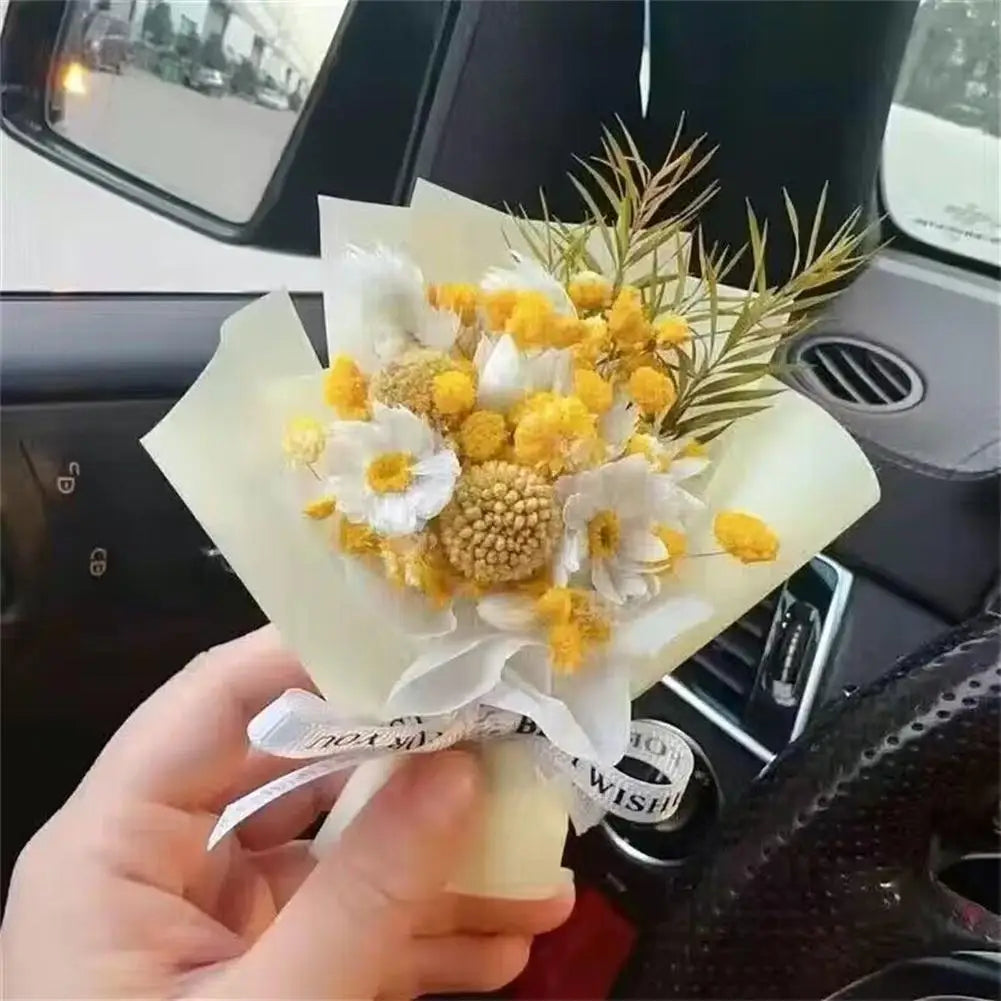 Car Air Outlet Dried Flowers Bouquet Aromatherapy Perfume Dispenser Lasting Fresh