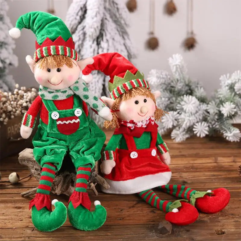 Big Christmas Plush Leg Elf Doll Boy  Elf Toy Doll