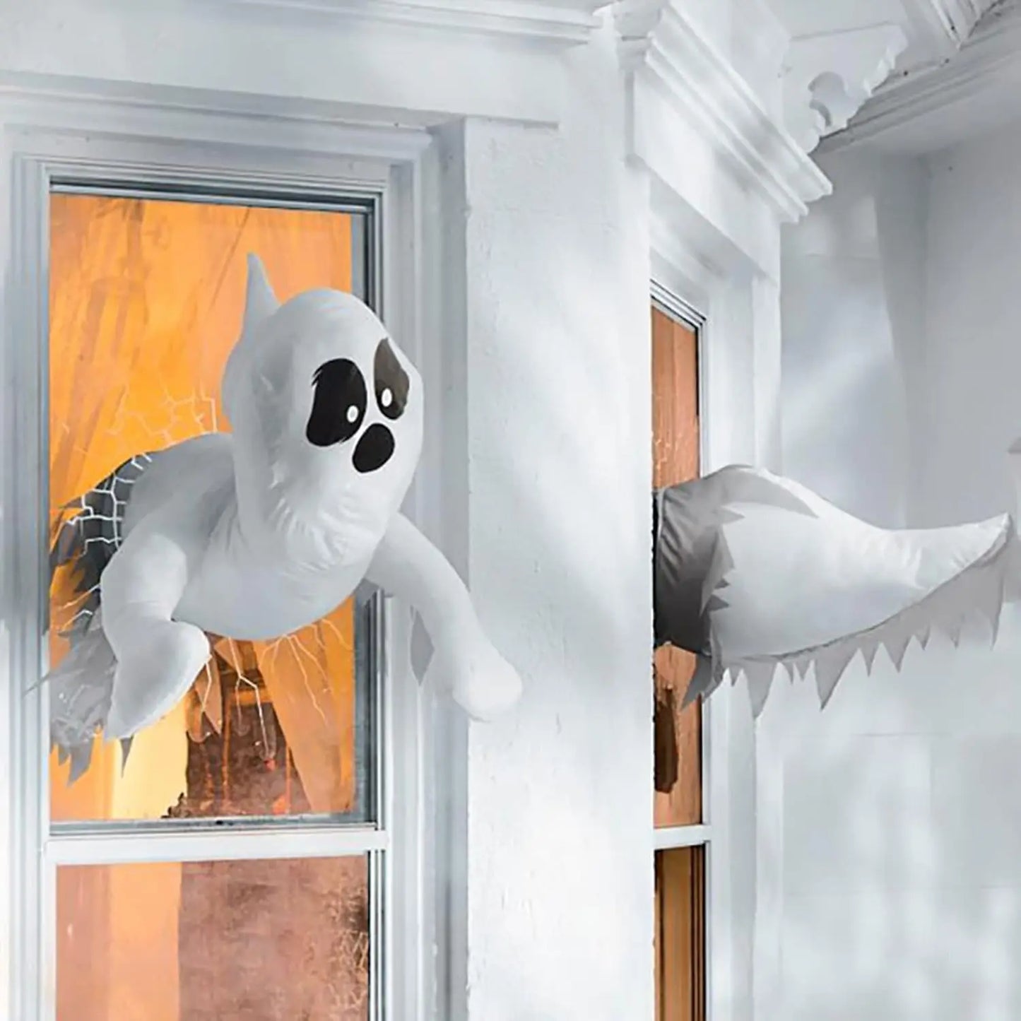 Halloween Cute Ghost Break The Window Deco