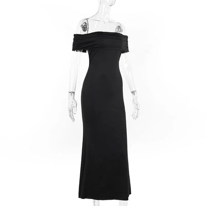 Robe longue sexy sans bretelles et dos nu, élégante