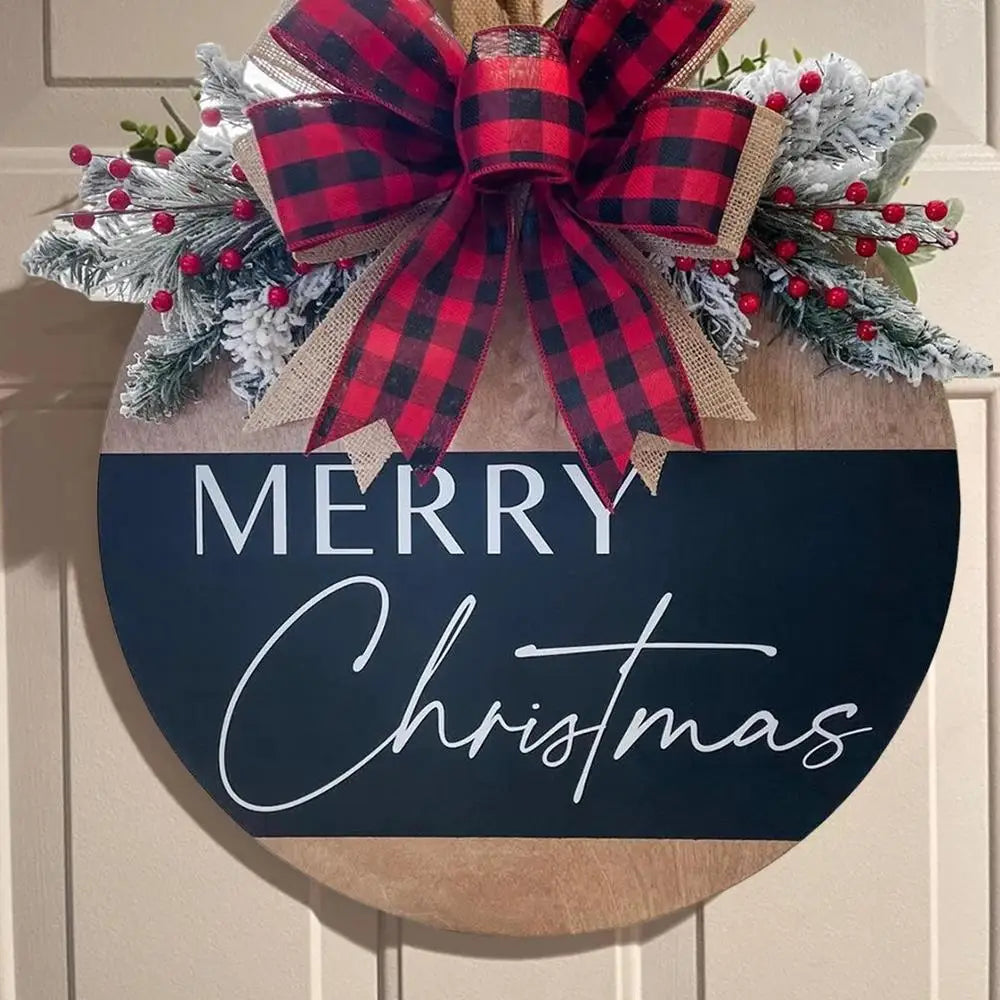 Merry Christmas Wooden Sign Door Hanging Ornament