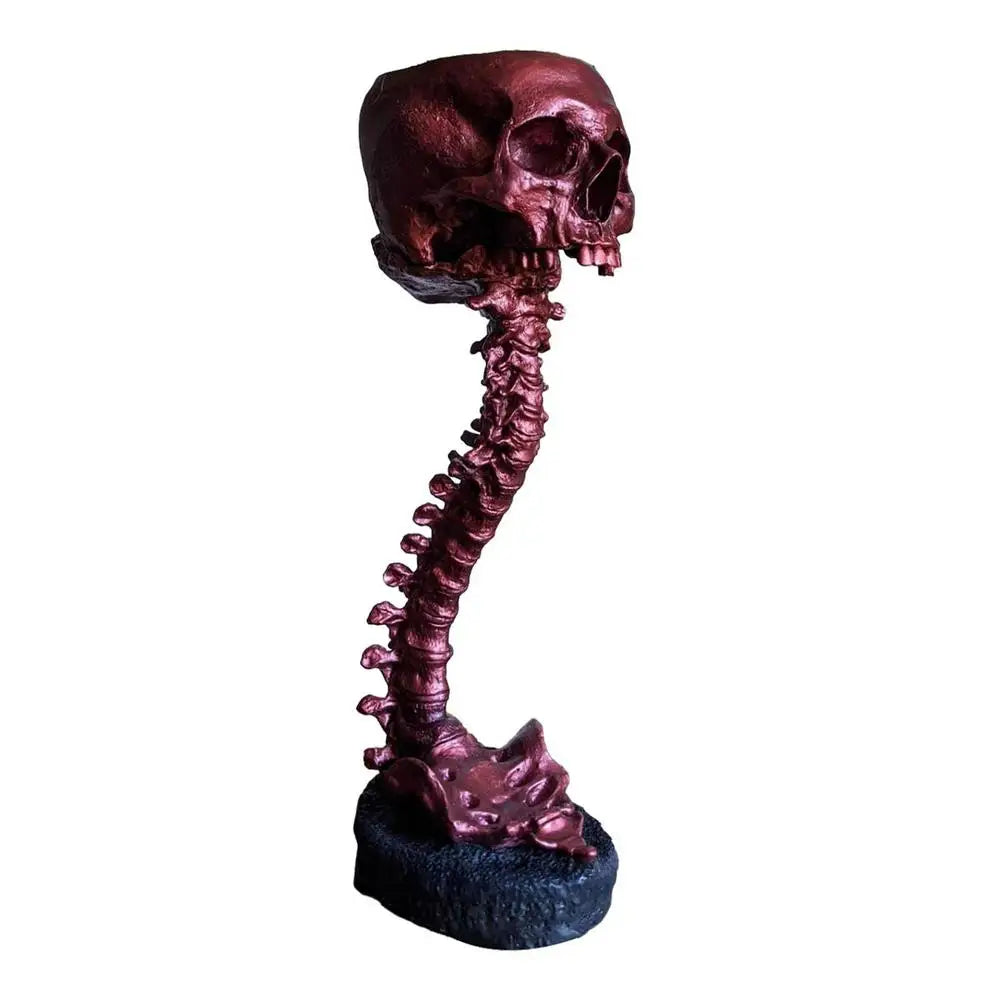 Skull Head Backbone Plant Planter Indoor Halloween Decor