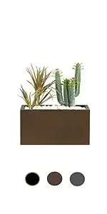 Metallic Heavy Tall Outdoor/Indoor Planter Box 14Lx14Wx30H Inches, ‎35 Pounds