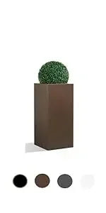 Metallic Heavy Tall Outdoor/Indoor Planter Box 14Lx14Wx30H Inches, ‎35 Pounds