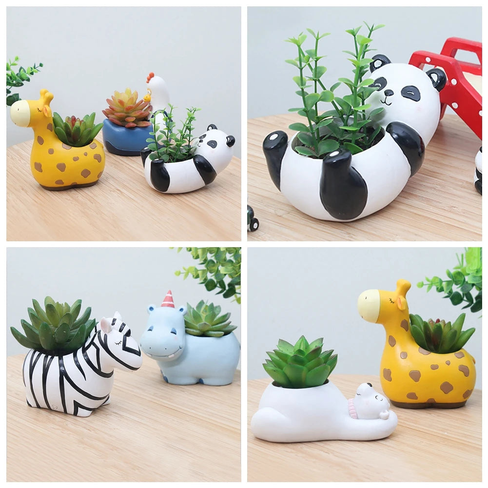 Cute Animal Resin Flower Pot Retro