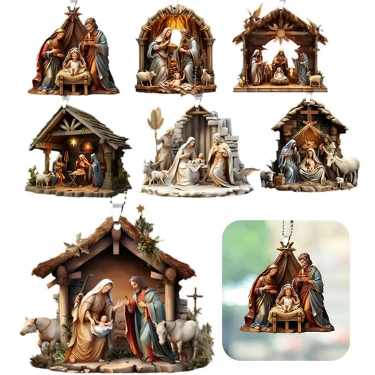 Christmas Nativity Scene Ornaments The Birth Of Jesus